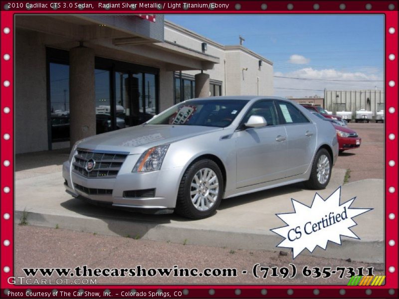 Radiant Silver Metallic / Light Titanium/Ebony 2010 Cadillac CTS 3.0 Sedan