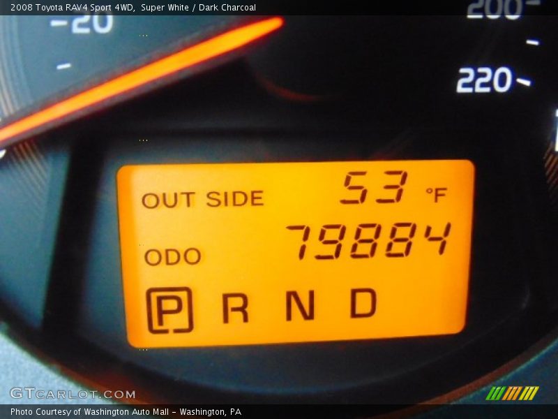 Super White / Dark Charcoal 2008 Toyota RAV4 Sport 4WD