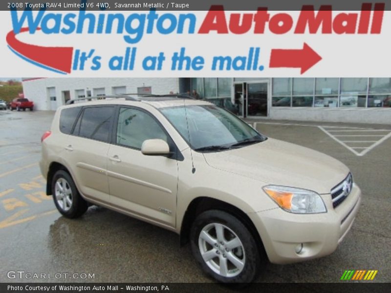 Savannah Metallic / Taupe 2008 Toyota RAV4 Limited V6 4WD