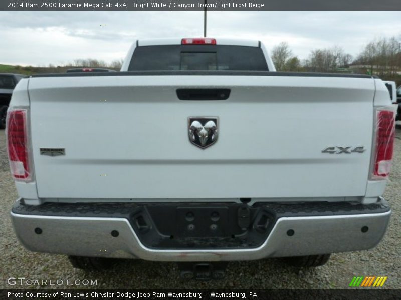 Bright White / Canyon Brown/Light Frost Beige 2014 Ram 2500 Laramie Mega Cab 4x4