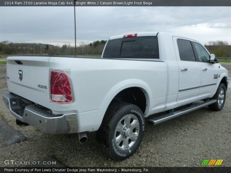 Bright White / Canyon Brown/Light Frost Beige 2014 Ram 2500 Laramie Mega Cab 4x4