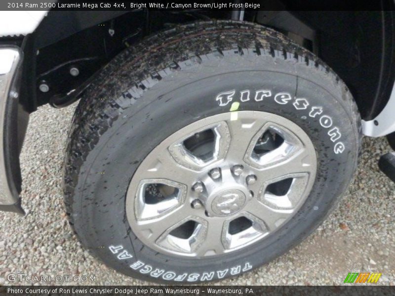 Bright White / Canyon Brown/Light Frost Beige 2014 Ram 2500 Laramie Mega Cab 4x4