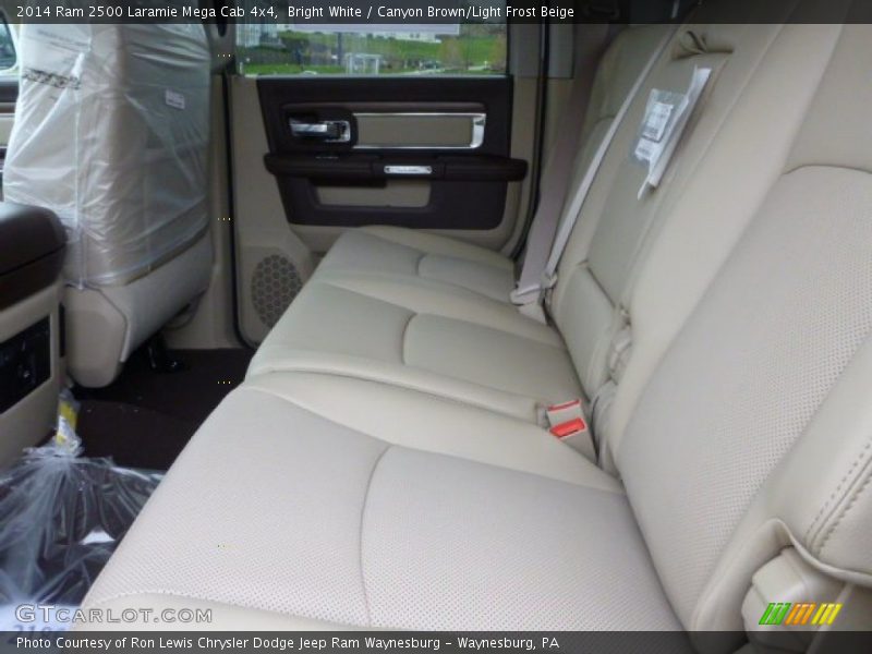 Bright White / Canyon Brown/Light Frost Beige 2014 Ram 2500 Laramie Mega Cab 4x4