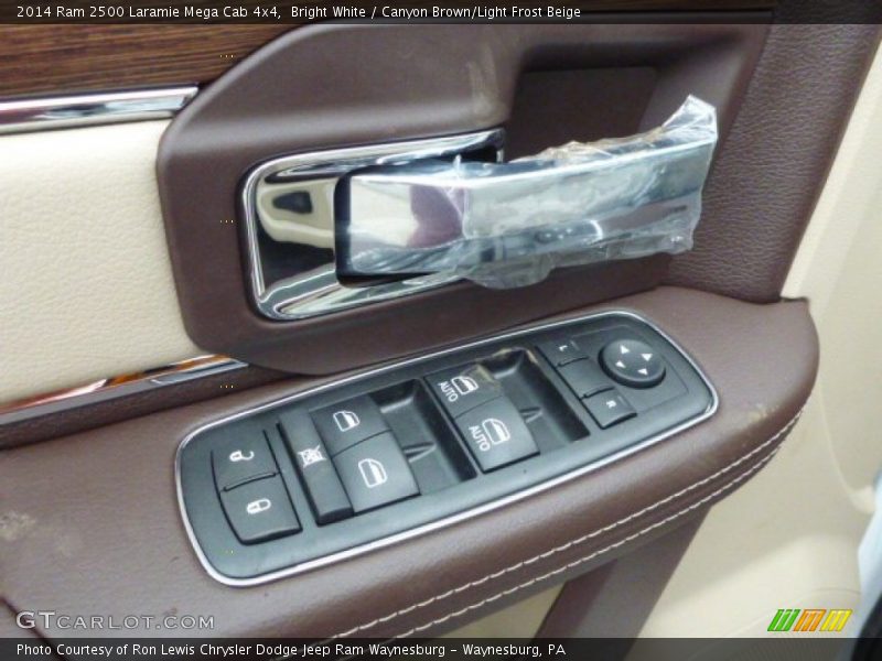 Bright White / Canyon Brown/Light Frost Beige 2014 Ram 2500 Laramie Mega Cab 4x4