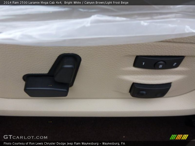 Bright White / Canyon Brown/Light Frost Beige 2014 Ram 2500 Laramie Mega Cab 4x4