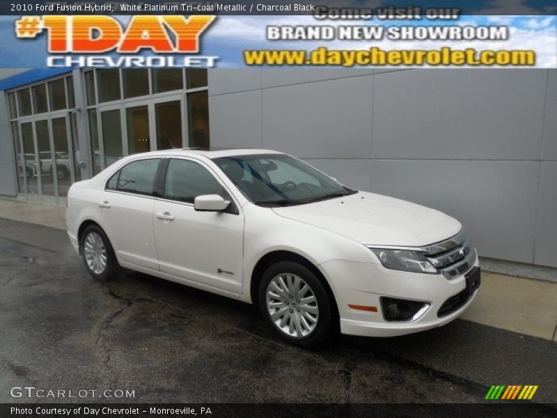 White Platinum Tri-coat Metallic / Charcoal Black 2010 Ford Fusion Hybrid