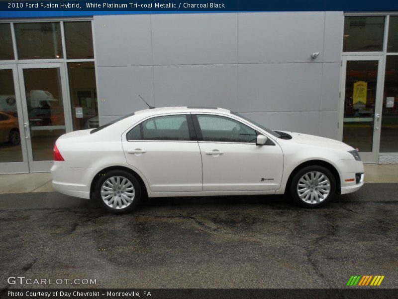 White Platinum Tri-coat Metallic / Charcoal Black 2010 Ford Fusion Hybrid