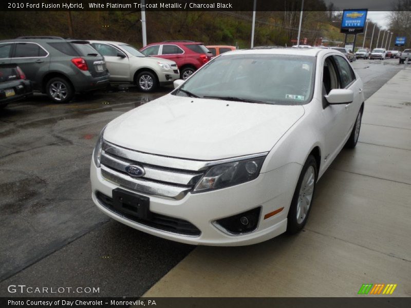 White Platinum Tri-coat Metallic / Charcoal Black 2010 Ford Fusion Hybrid