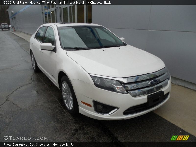 White Platinum Tri-coat Metallic / Charcoal Black 2010 Ford Fusion Hybrid