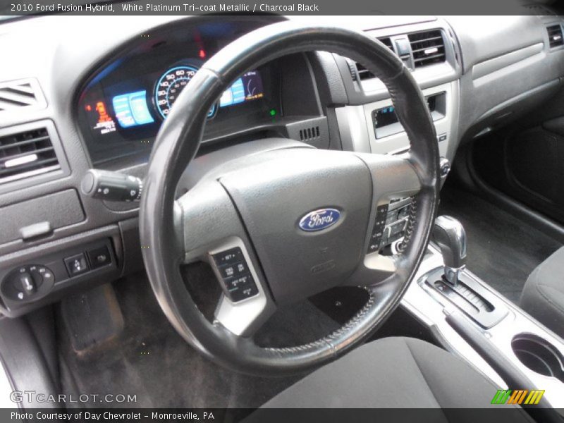 White Platinum Tri-coat Metallic / Charcoal Black 2010 Ford Fusion Hybrid