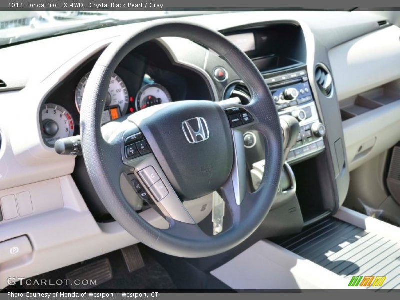 Crystal Black Pearl / Gray 2012 Honda Pilot EX 4WD