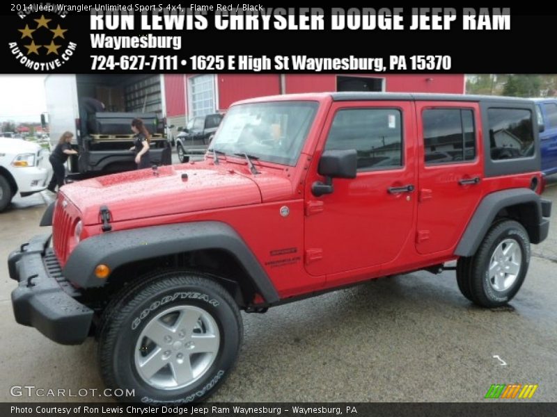 Flame Red / Black 2014 Jeep Wrangler Unlimited Sport S 4x4