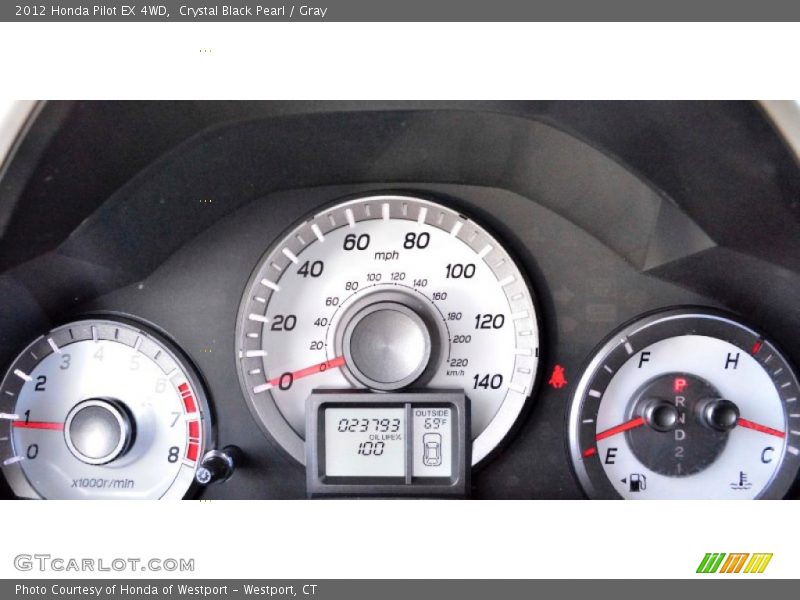 Crystal Black Pearl / Gray 2012 Honda Pilot EX 4WD