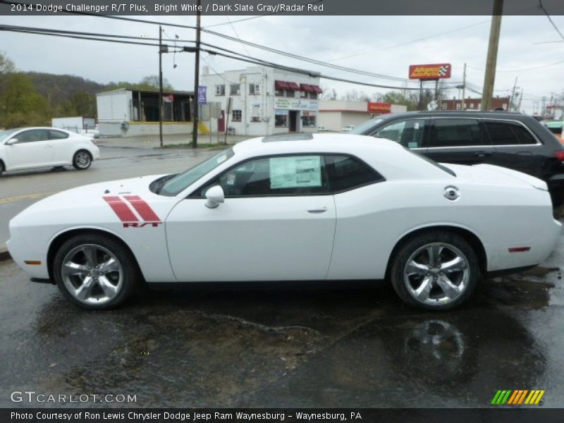 Bright White / Dark Slate Gray/Radar Red 2014 Dodge Challenger R/T Plus