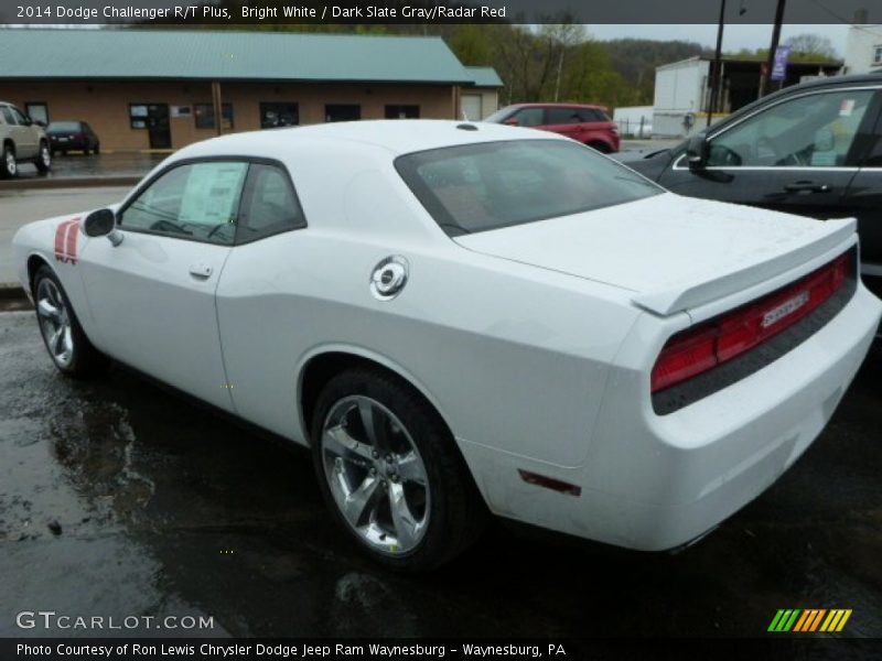 Bright White / Dark Slate Gray/Radar Red 2014 Dodge Challenger R/T Plus