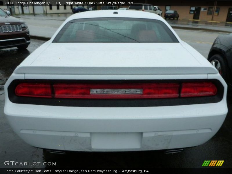 Bright White / Dark Slate Gray/Radar Red 2014 Dodge Challenger R/T Plus
