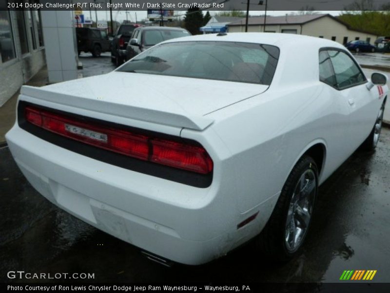 Bright White / Dark Slate Gray/Radar Red 2014 Dodge Challenger R/T Plus