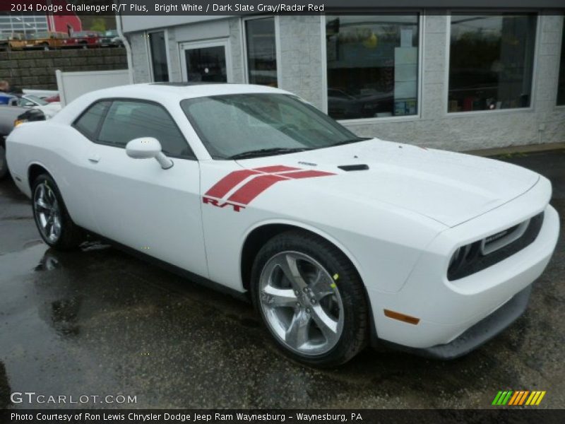 Bright White / Dark Slate Gray/Radar Red 2014 Dodge Challenger R/T Plus