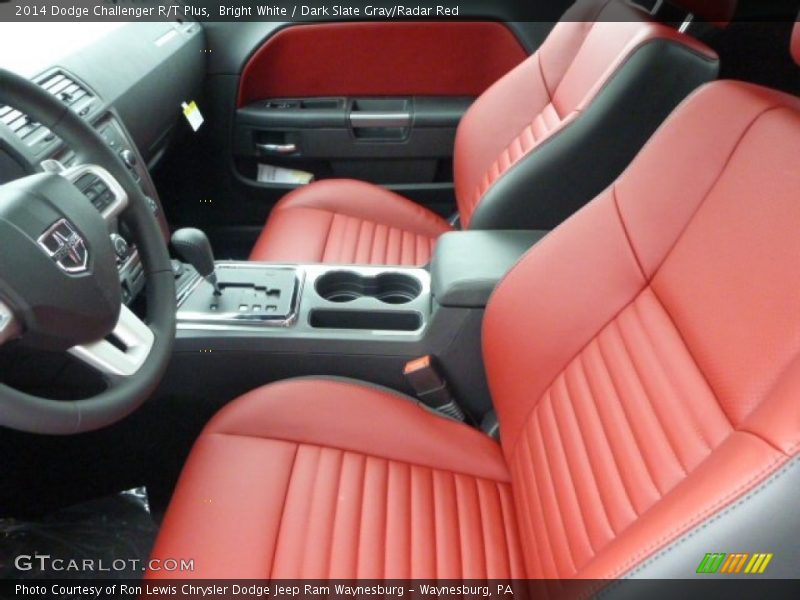 Bright White / Dark Slate Gray/Radar Red 2014 Dodge Challenger R/T Plus