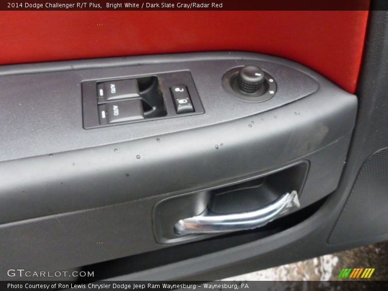 Bright White / Dark Slate Gray/Radar Red 2014 Dodge Challenger R/T Plus