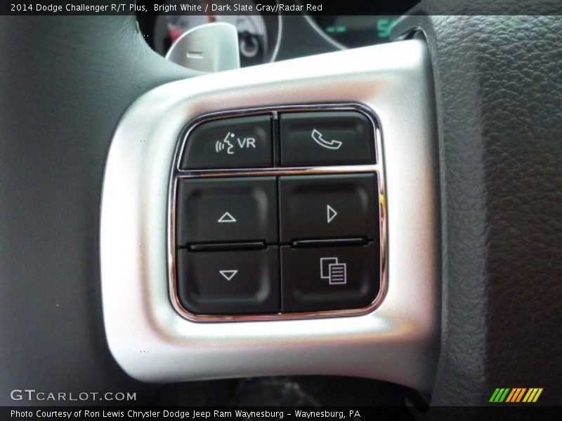 Bright White / Dark Slate Gray/Radar Red 2014 Dodge Challenger R/T Plus