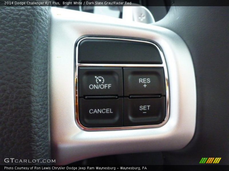Bright White / Dark Slate Gray/Radar Red 2014 Dodge Challenger R/T Plus
