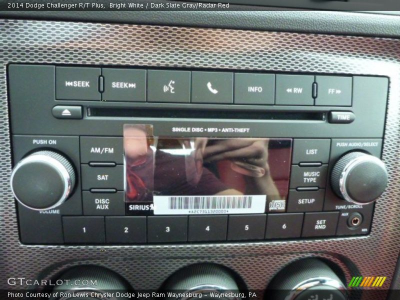 Bright White / Dark Slate Gray/Radar Red 2014 Dodge Challenger R/T Plus