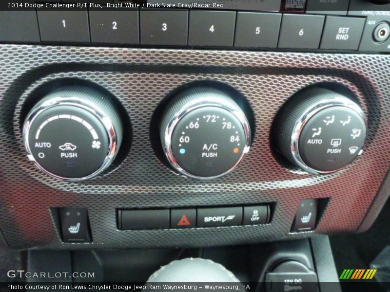 Bright White / Dark Slate Gray/Radar Red 2014 Dodge Challenger R/T Plus