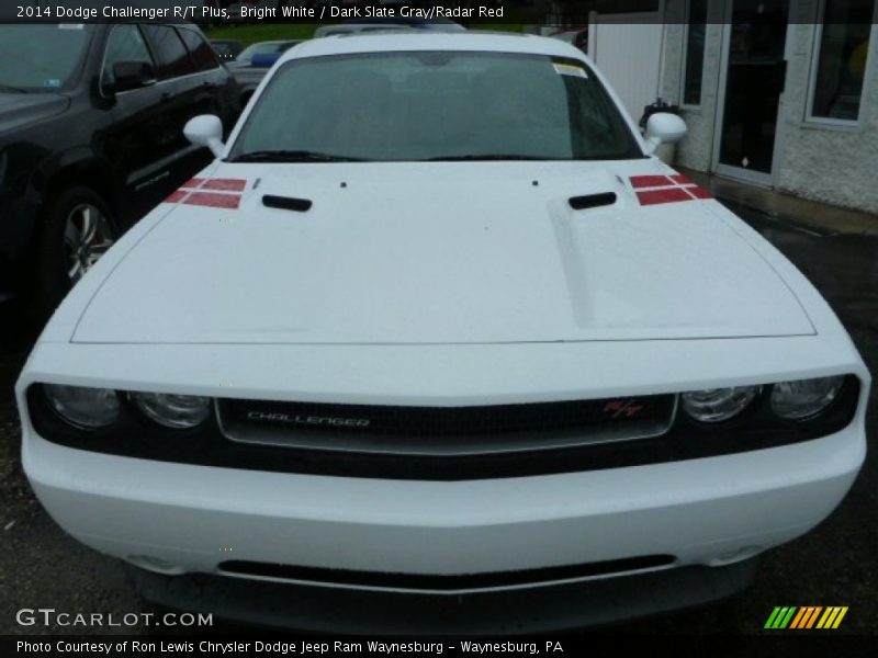 Bright White / Dark Slate Gray/Radar Red 2014 Dodge Challenger R/T Plus