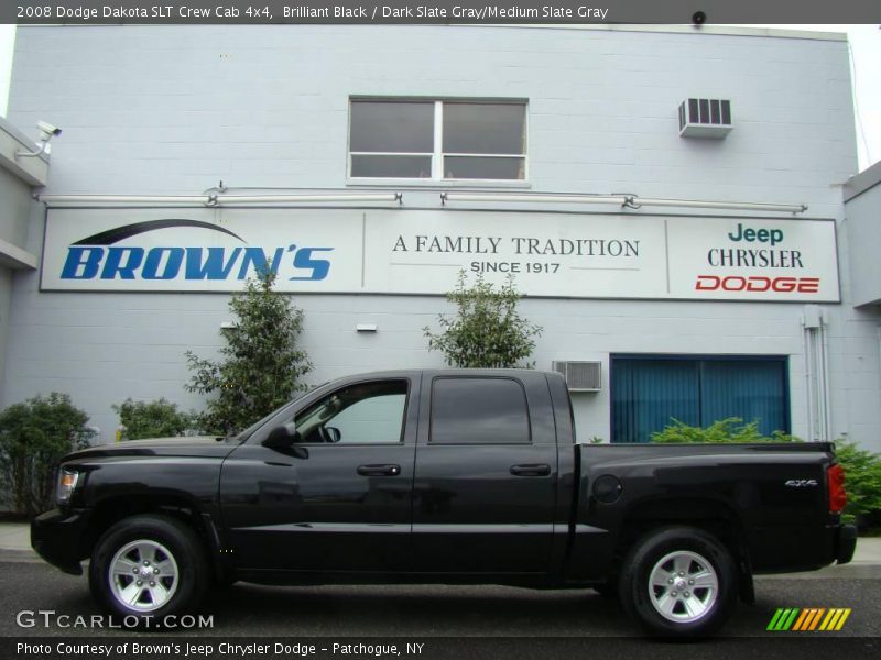 Brilliant Black / Dark Slate Gray/Medium Slate Gray 2008 Dodge Dakota SLT Crew Cab 4x4