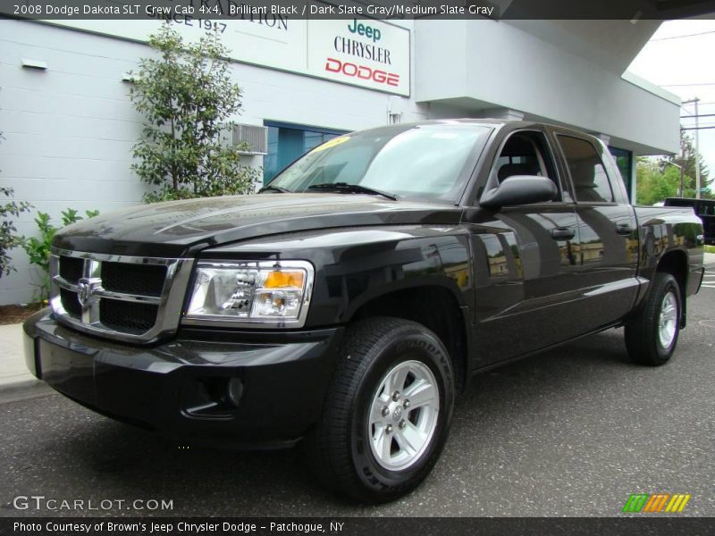 Brilliant Black / Dark Slate Gray/Medium Slate Gray 2008 Dodge Dakota SLT Crew Cab 4x4