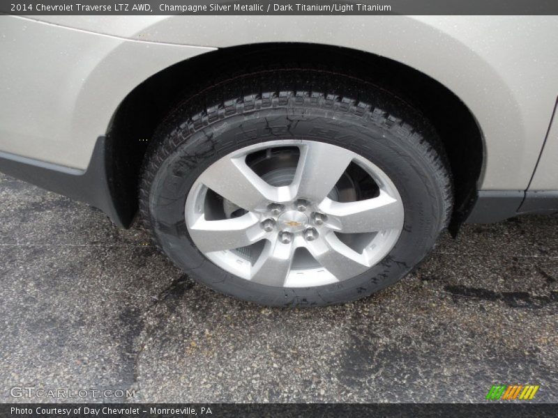 Champagne Silver Metallic / Dark Titanium/Light Titanium 2014 Chevrolet Traverse LTZ AWD