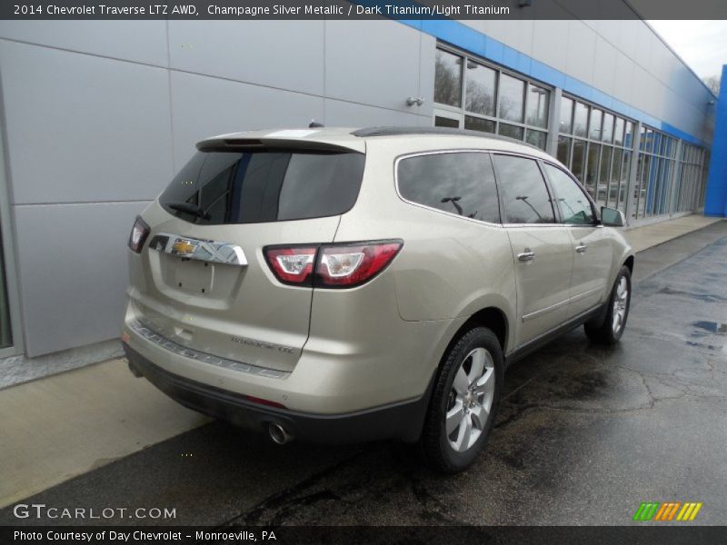 Champagne Silver Metallic / Dark Titanium/Light Titanium 2014 Chevrolet Traverse LTZ AWD