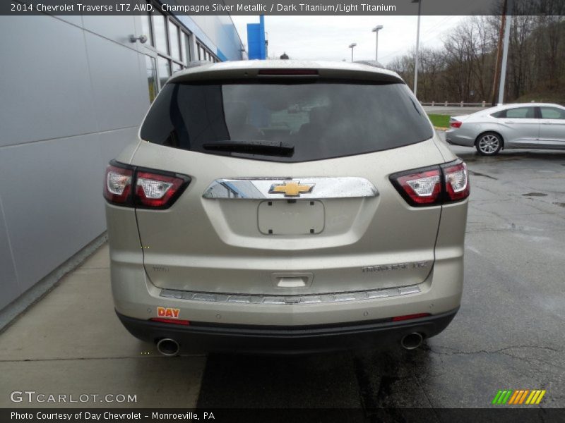 Champagne Silver Metallic / Dark Titanium/Light Titanium 2014 Chevrolet Traverse LTZ AWD