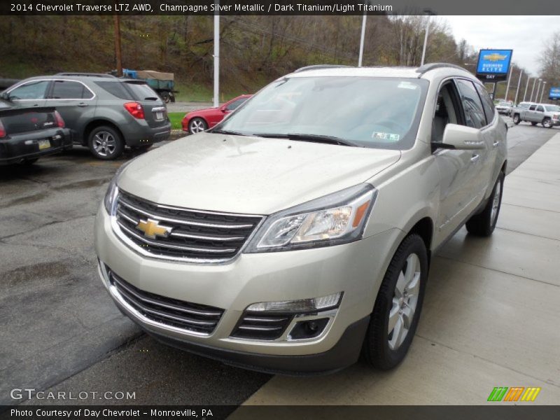 Champagne Silver Metallic / Dark Titanium/Light Titanium 2014 Chevrolet Traverse LTZ AWD
