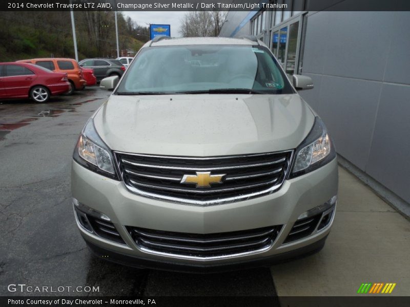 Champagne Silver Metallic / Dark Titanium/Light Titanium 2014 Chevrolet Traverse LTZ AWD