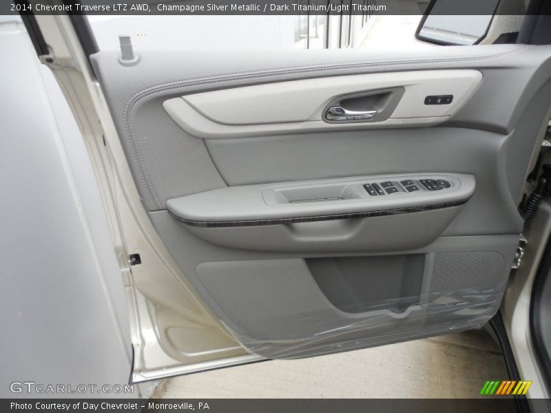 Champagne Silver Metallic / Dark Titanium/Light Titanium 2014 Chevrolet Traverse LTZ AWD