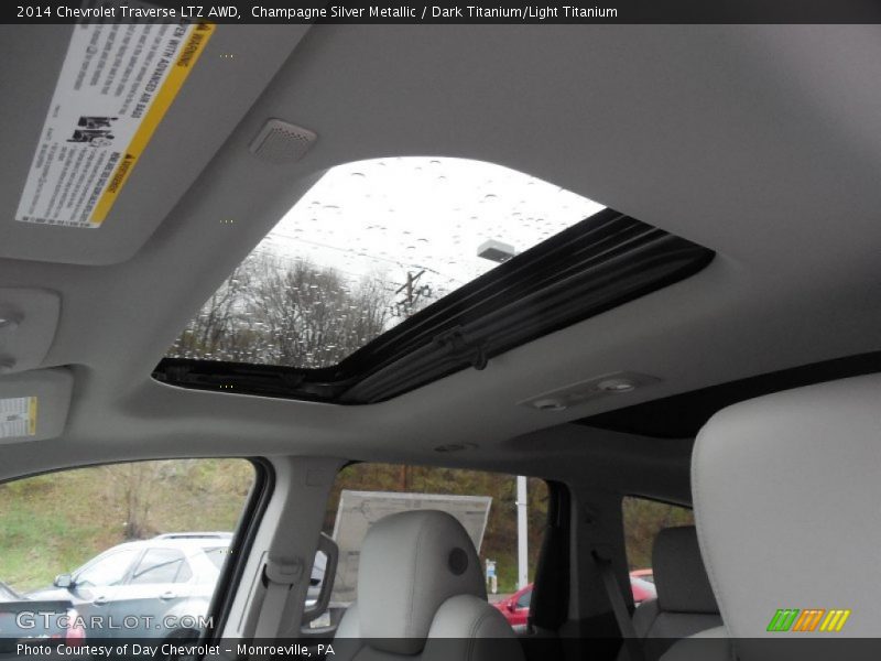 Champagne Silver Metallic / Dark Titanium/Light Titanium 2014 Chevrolet Traverse LTZ AWD
