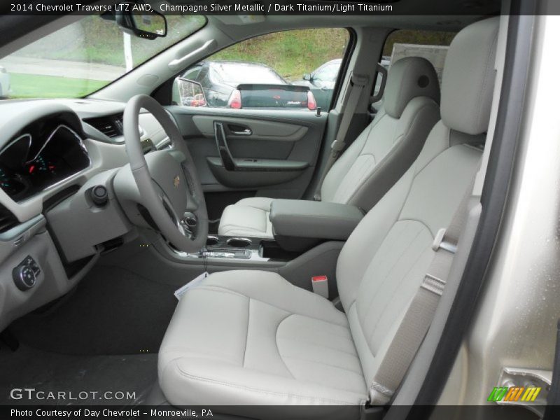 Champagne Silver Metallic / Dark Titanium/Light Titanium 2014 Chevrolet Traverse LTZ AWD