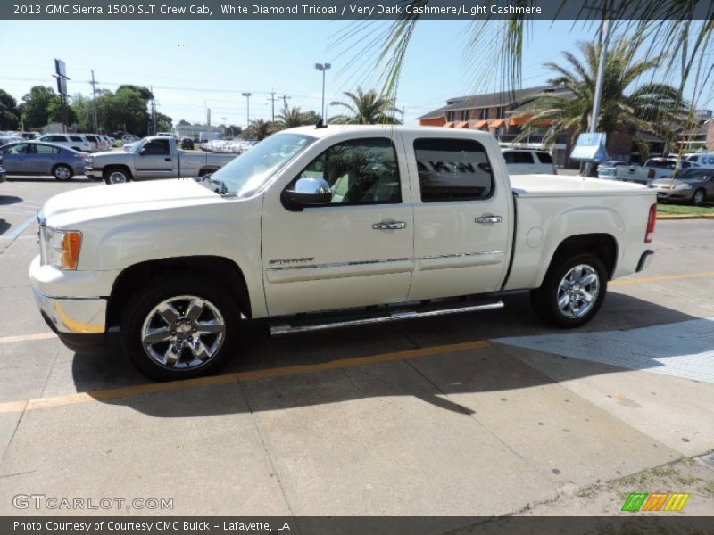 White Diamond Tricoat / Very Dark Cashmere/Light Cashmere 2013 GMC Sierra 1500 SLT Crew Cab