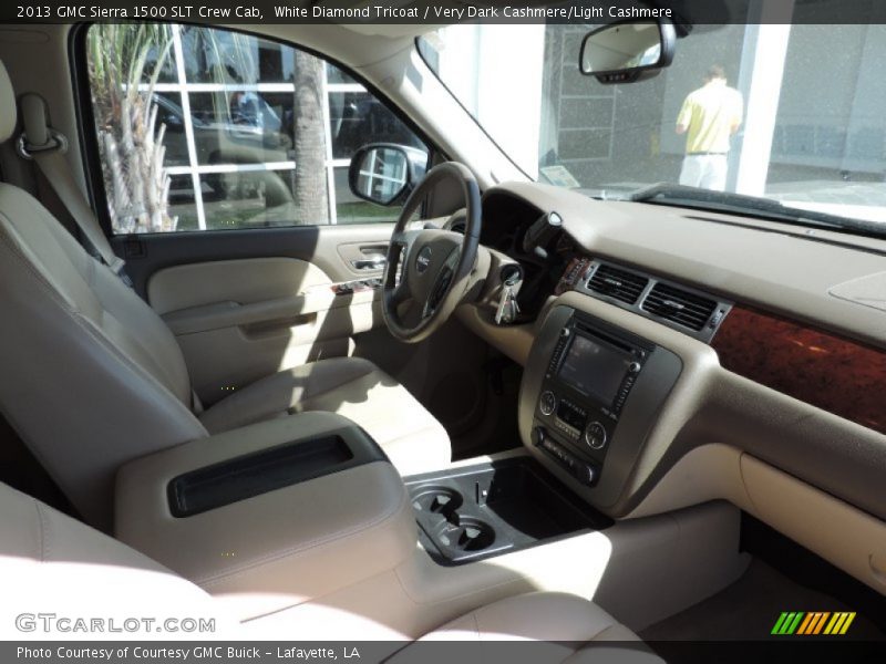White Diamond Tricoat / Very Dark Cashmere/Light Cashmere 2013 GMC Sierra 1500 SLT Crew Cab