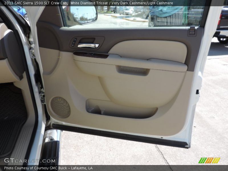 White Diamond Tricoat / Very Dark Cashmere/Light Cashmere 2013 GMC Sierra 1500 SLT Crew Cab