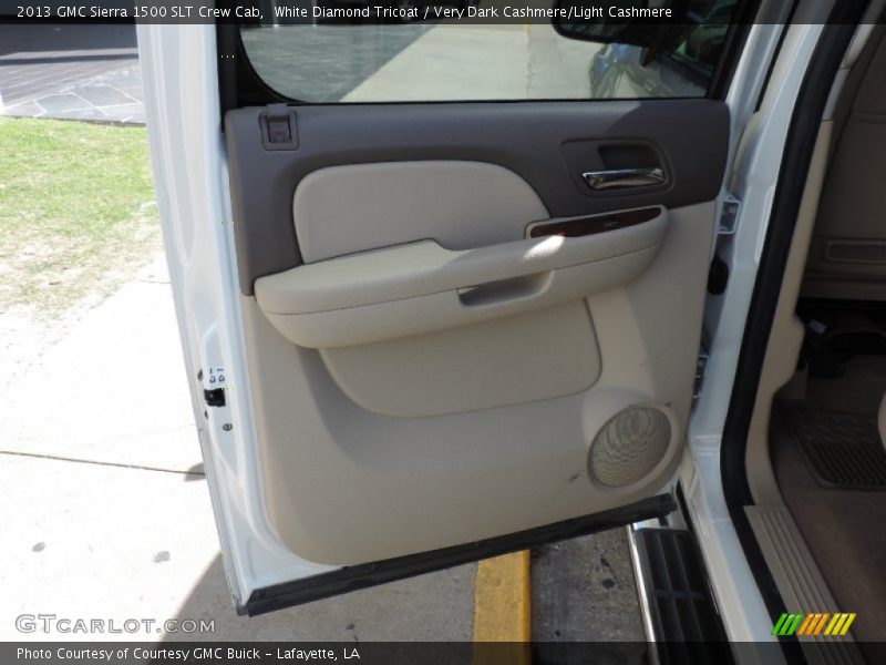 White Diamond Tricoat / Very Dark Cashmere/Light Cashmere 2013 GMC Sierra 1500 SLT Crew Cab