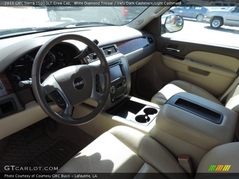 White Diamond Tricoat / Very Dark Cashmere/Light Cashmere 2013 GMC Sierra 1500 SLT Crew Cab