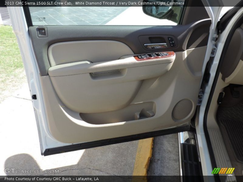 White Diamond Tricoat / Very Dark Cashmere/Light Cashmere 2013 GMC Sierra 1500 SLT Crew Cab
