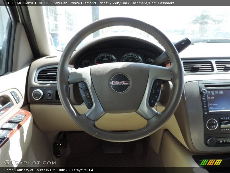 White Diamond Tricoat / Very Dark Cashmere/Light Cashmere 2013 GMC Sierra 1500 SLT Crew Cab