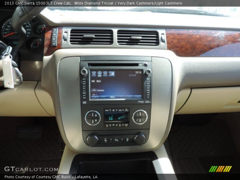 White Diamond Tricoat / Very Dark Cashmere/Light Cashmere 2013 GMC Sierra 1500 SLT Crew Cab