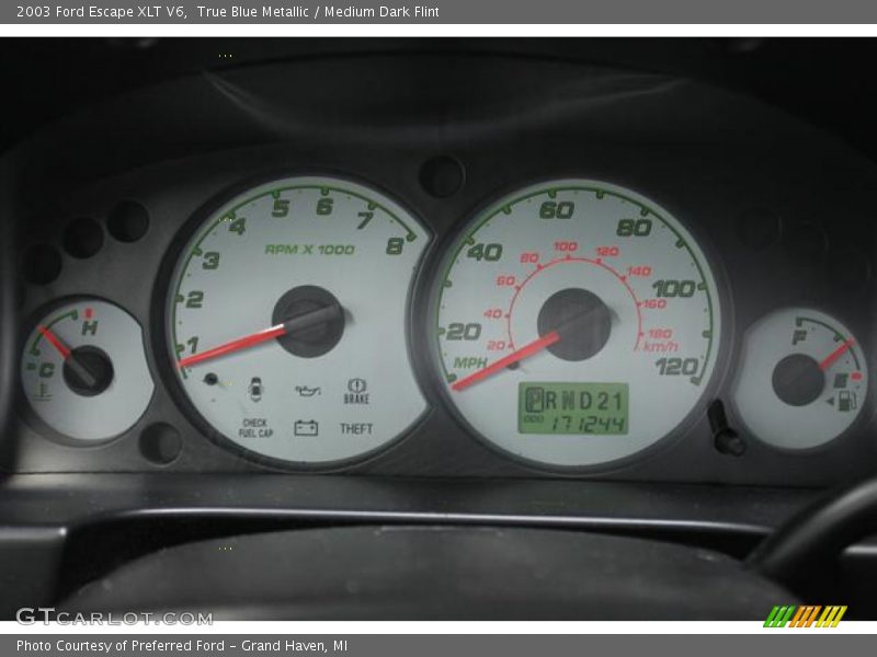 True Blue Metallic / Medium Dark Flint 2003 Ford Escape XLT V6