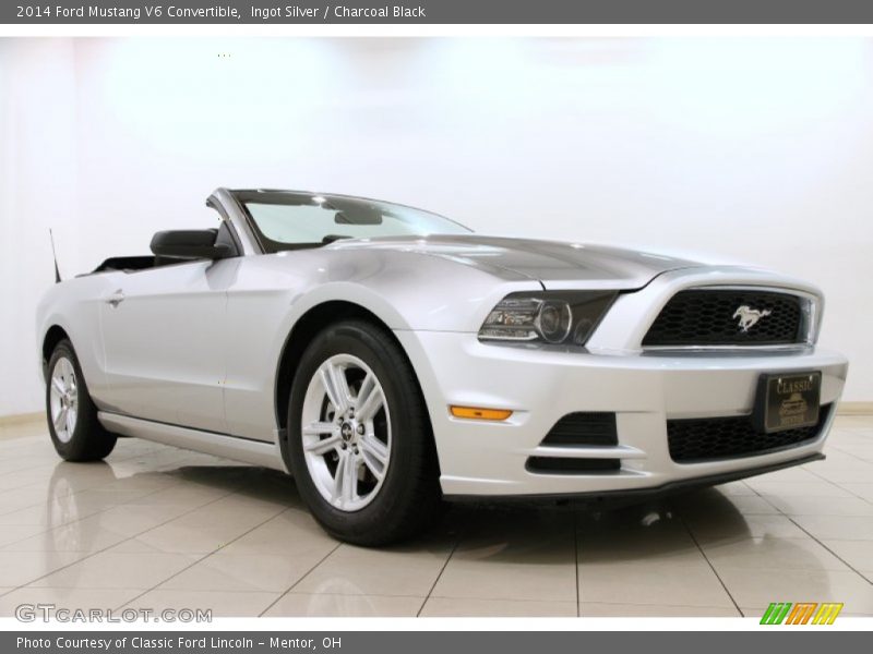 Ingot Silver / Charcoal Black 2014 Ford Mustang V6 Convertible