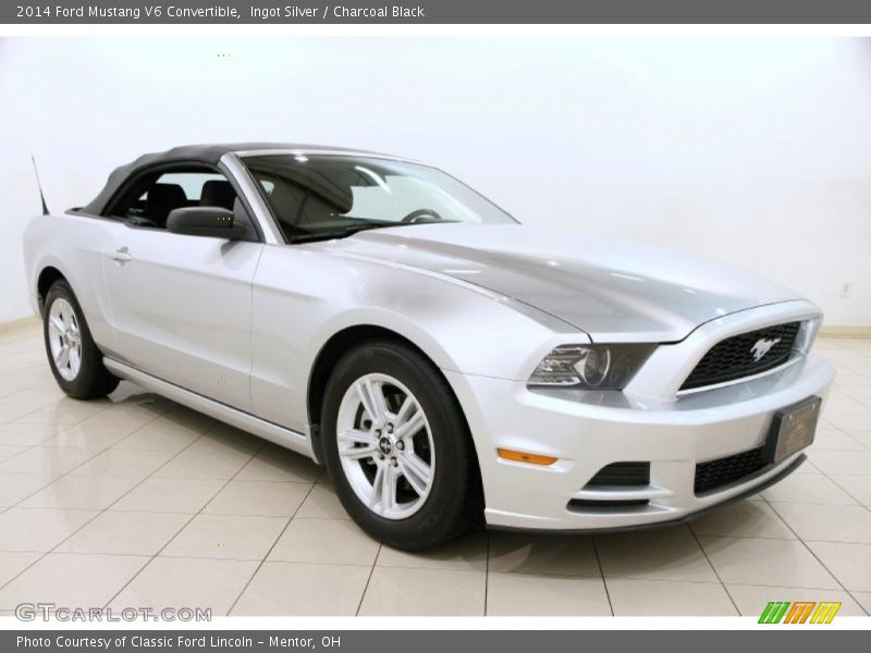 Ingot Silver / Charcoal Black 2014 Ford Mustang V6 Convertible